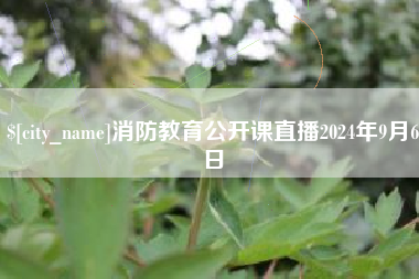 广安消防教育公开课直播2024年9月6日