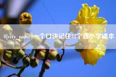 广安一个口诀记住34个省小学课本