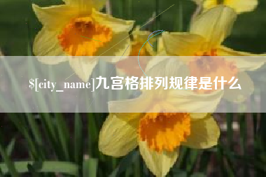 广安九宫格排列规律是什么