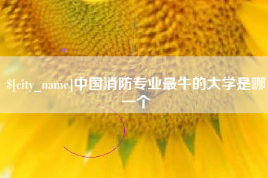 广安中国消防专业最牛的大学是哪一个