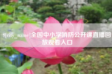 广安全国中小学消防公开课直播回放观看入口