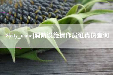 广安消防设施操作员证真伪查询