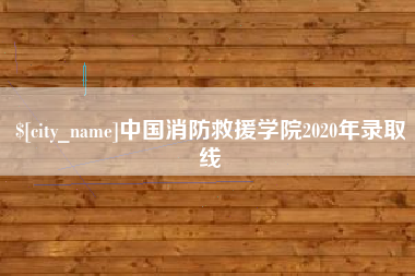 广安中国消防救援学院2020年录取线