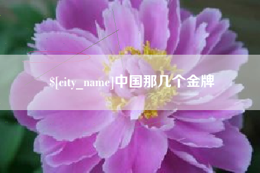 广安中国那几个金牌