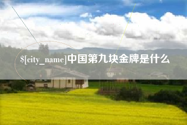 广安中国第九块金牌是什么