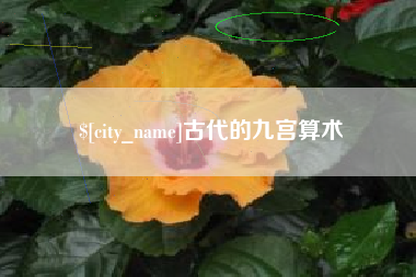 广安古代的九宫算术