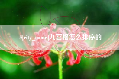 广安九宫格怎么排序的