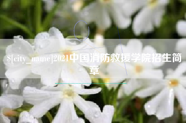 广安2021中国消防救援学院招生简章