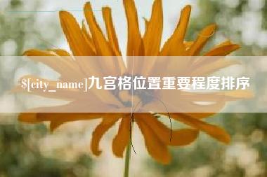 广安九宫格位置重要程度排序