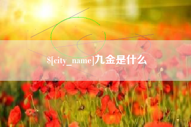 广安九金是什么
