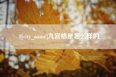 广安九宫格是怎么样的